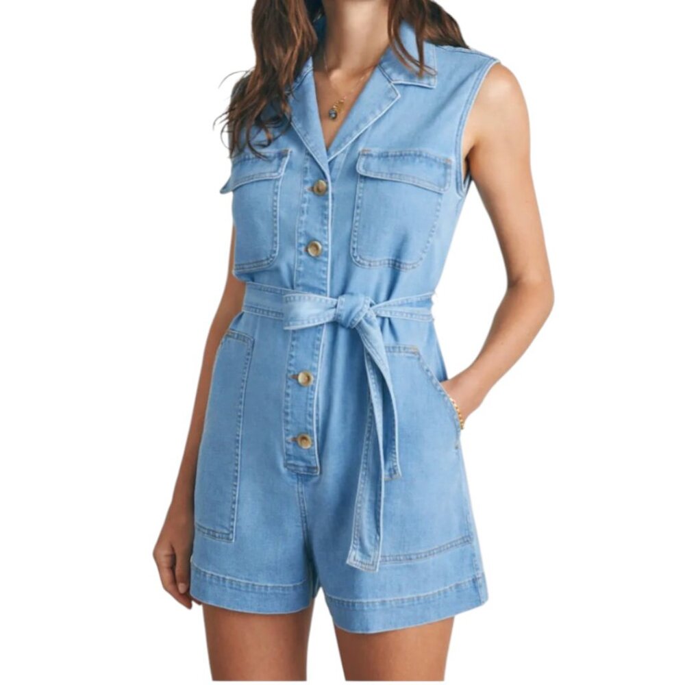 Faherty Utility Denim Romper - image 1
